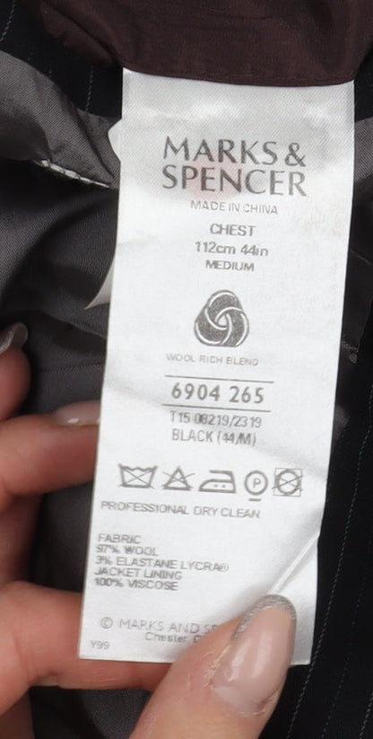 Mens UK Size 44 Marks and Spencer Regular Black Suit Jacket