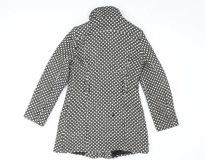 Womens UK Size 8 Debenhams Black Overcoat