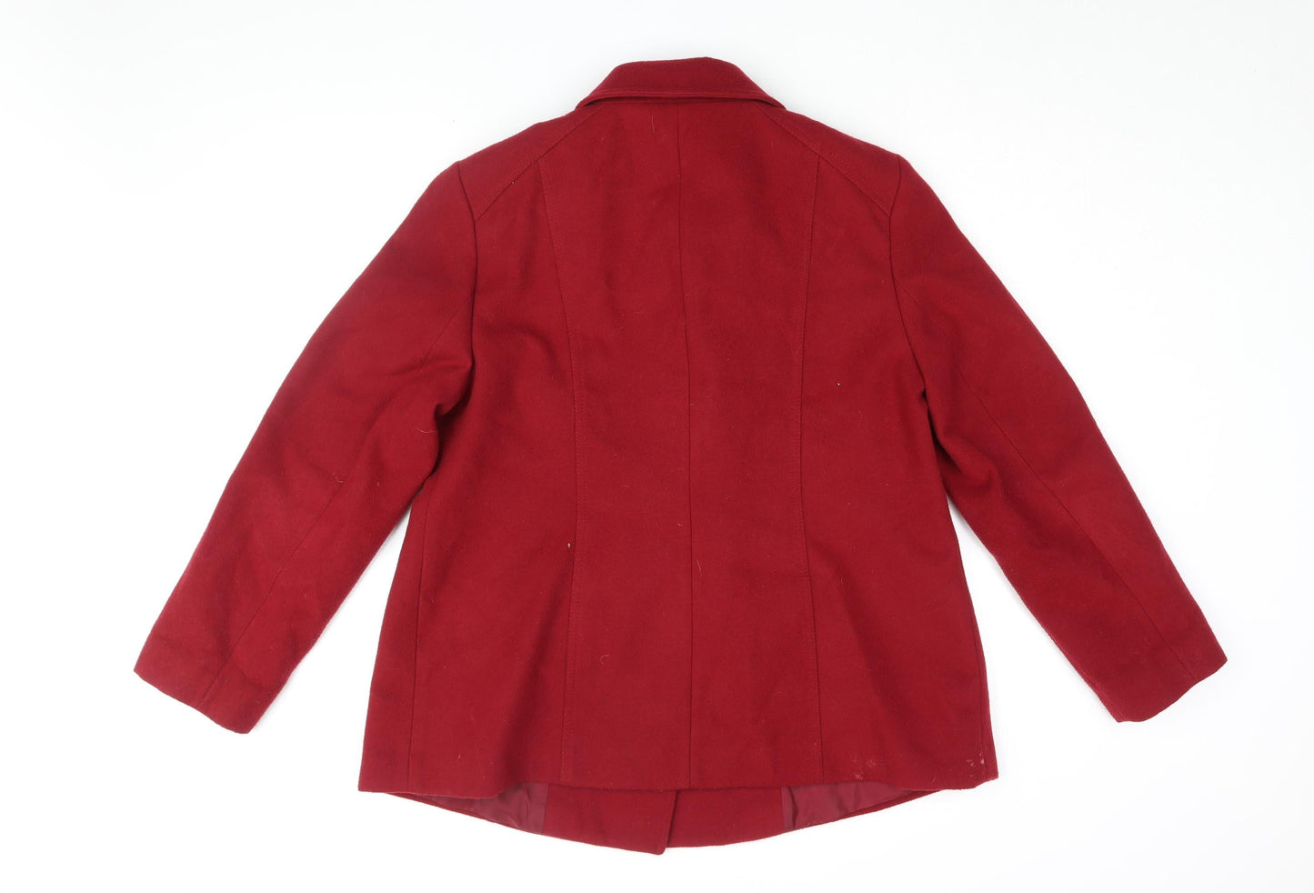 Womens UK Size 16 Bonmarché Red Pea Coat