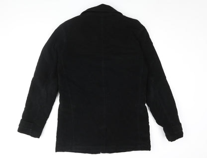 Mens UK Size S Marks and Spencer Black Overcoat