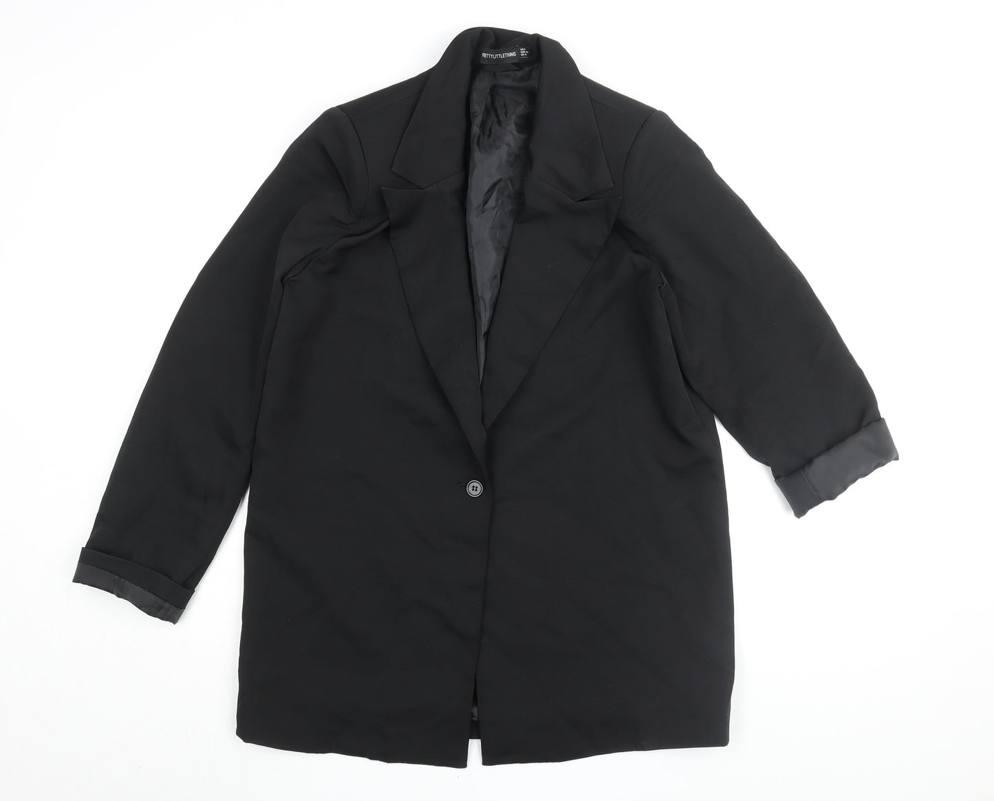 Womens UK Size 8 PRETTYLITTLETHING Black Basic Jacket