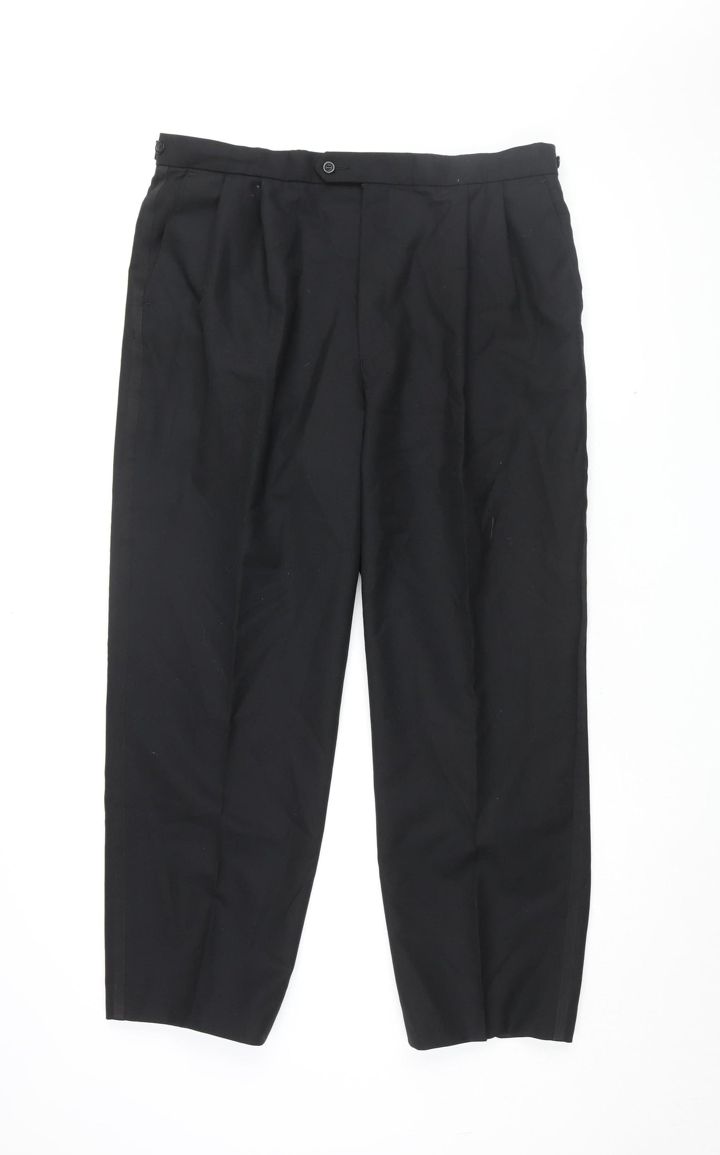 Mens UK Size 36 Berwin & Berwin Classic Fit Dress Pants Black Trousers