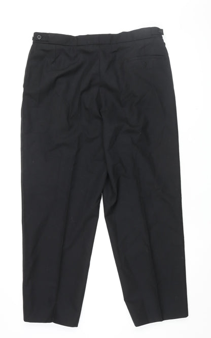 Mens UK Size 36 Berwin & Berwin Classic Fit Dress Pants Black Trousers