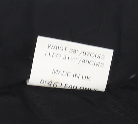 Mens UK Size 36 Berwin & Berwin Classic Fit Dress Pants Black Trousers