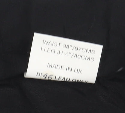 Mens UK Size 36 Berwin & Berwin Classic Fit Dress Pants Black Trousers