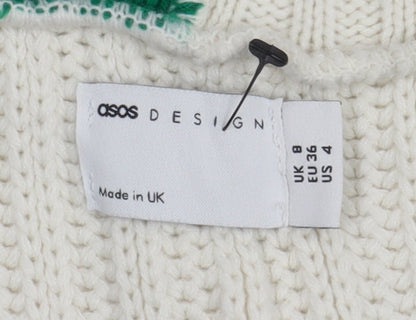 Womens UK Size 8 ASOS DESIGN Ivory Vest Jumper