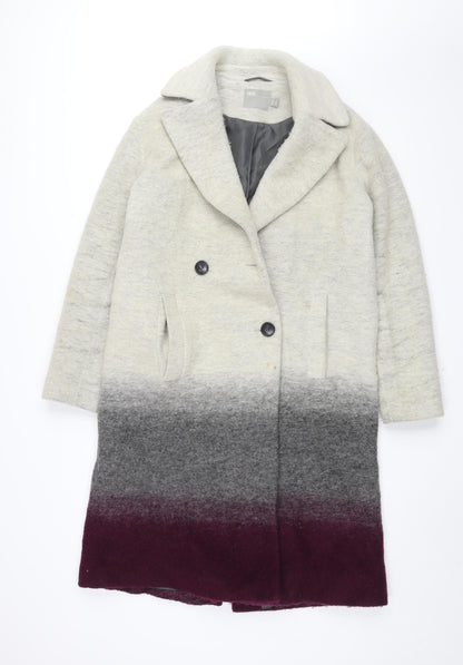 ASOS Women's Multicoloured Wool Blend Overcoat Size 8
