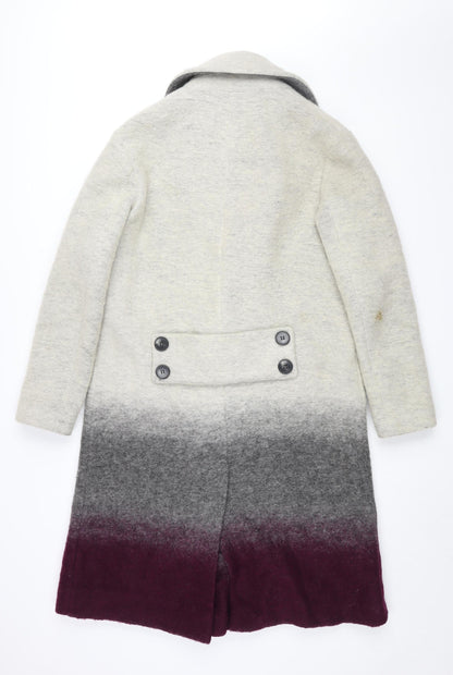 ASOS Women's Multicoloured Wool Blend Overcoat Size 8