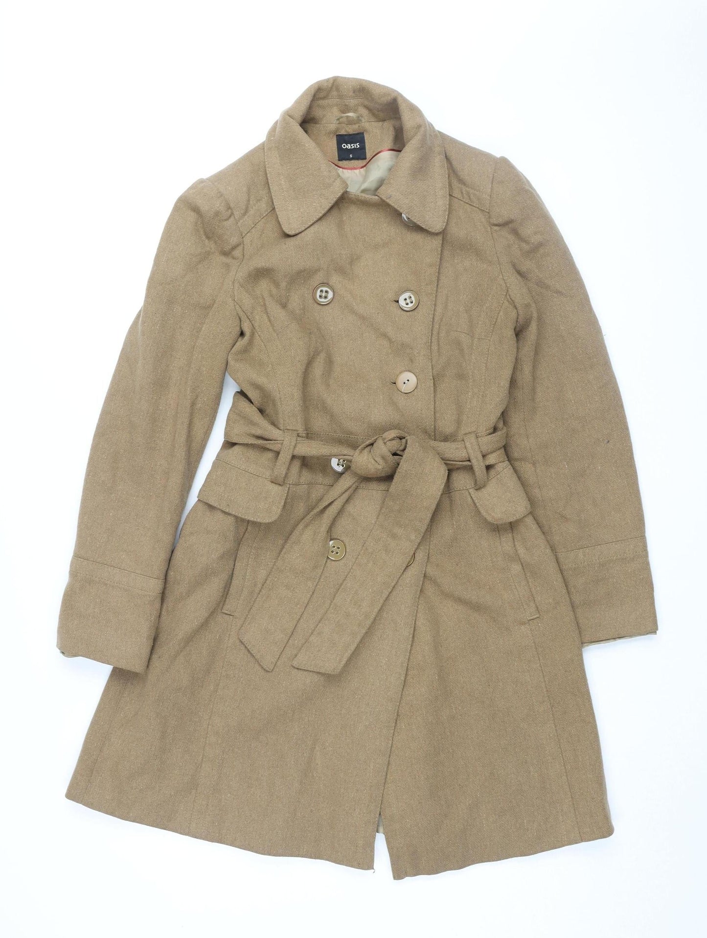 Womens UK Size S Oasis Beige Trench Coat