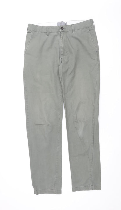 Marks and Spencer Men's Green Chino Trousers Size 32
