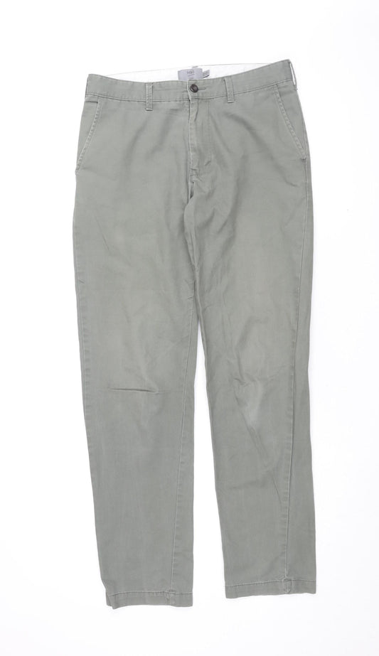 Marks and Spencer Men's Green Chino Trousers Size 32