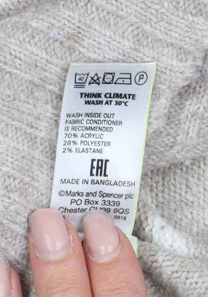 Womens UK Size S Marks and Spencer Beige Pullover Jumper