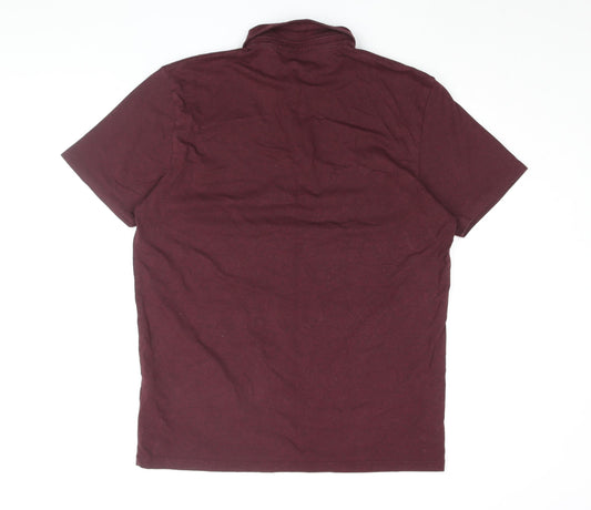 Next Men's Brown Polo Shirt L Short Sleeve Casual