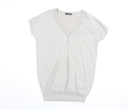Womens UK Size S Wallis Beige Basic T-Shirt
