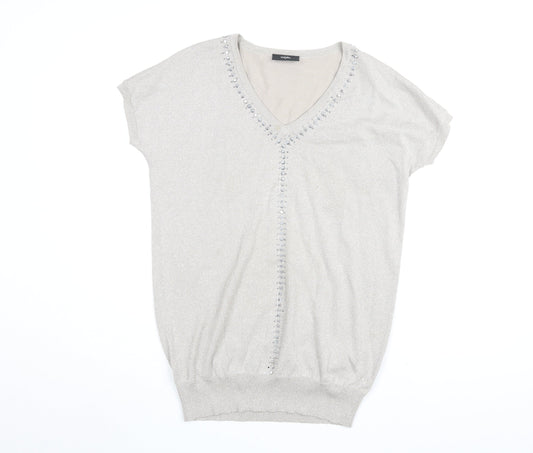 Womens UK Size S Wallis Beige Basic T-Shirt
