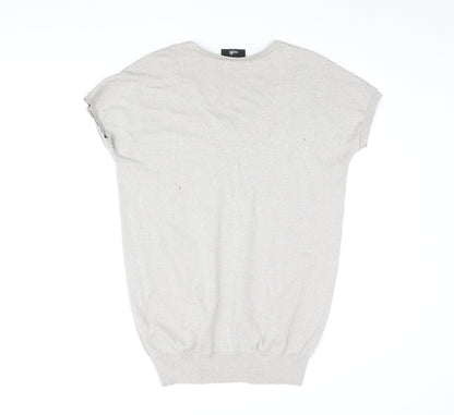 Womens UK Size S Wallis Beige Basic T-Shirt