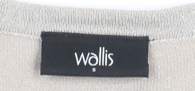 Womens UK Size S Wallis Beige Basic T-Shirt
