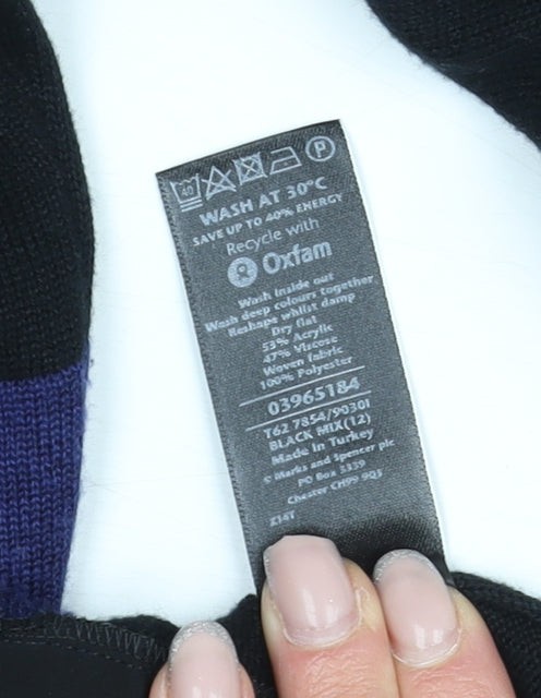 Womens UK Size 12 Per Una Black Basic Blouse