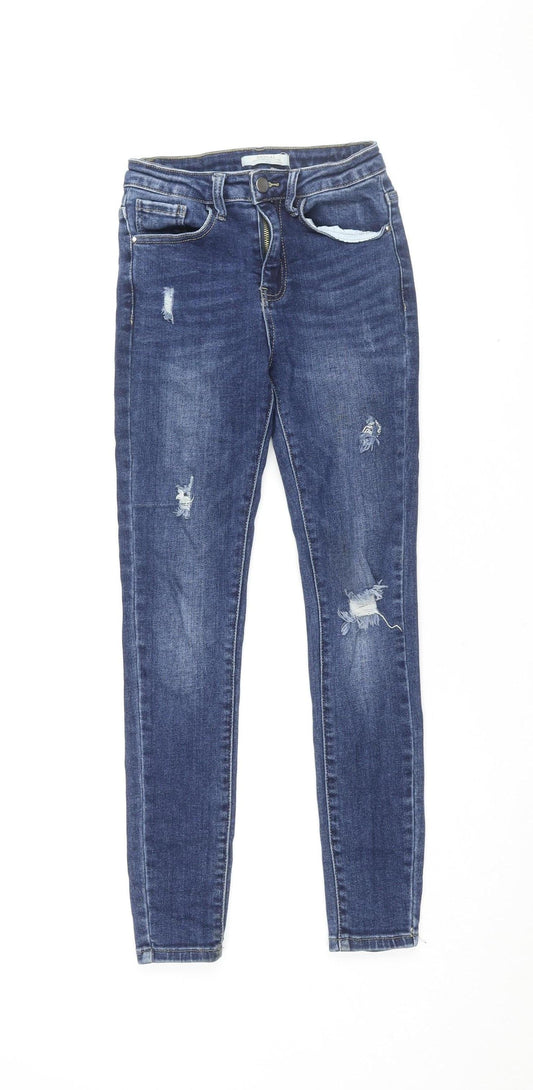 Redial Women's Blue Skinny Distressed Jeans XS