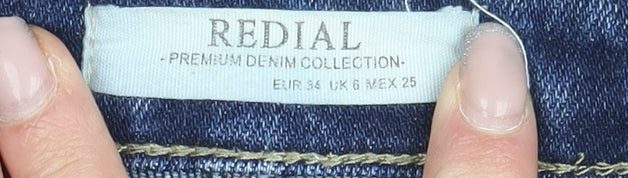 Redial Women's Blue Skinny Distressed Jeans XS