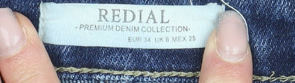Redial Women's Blue Skinny Distressed Jeans XS
