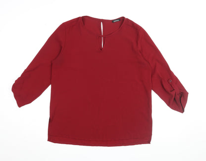 Boohoo Women's Red 3/4 Sleeve Blouse, Size 14