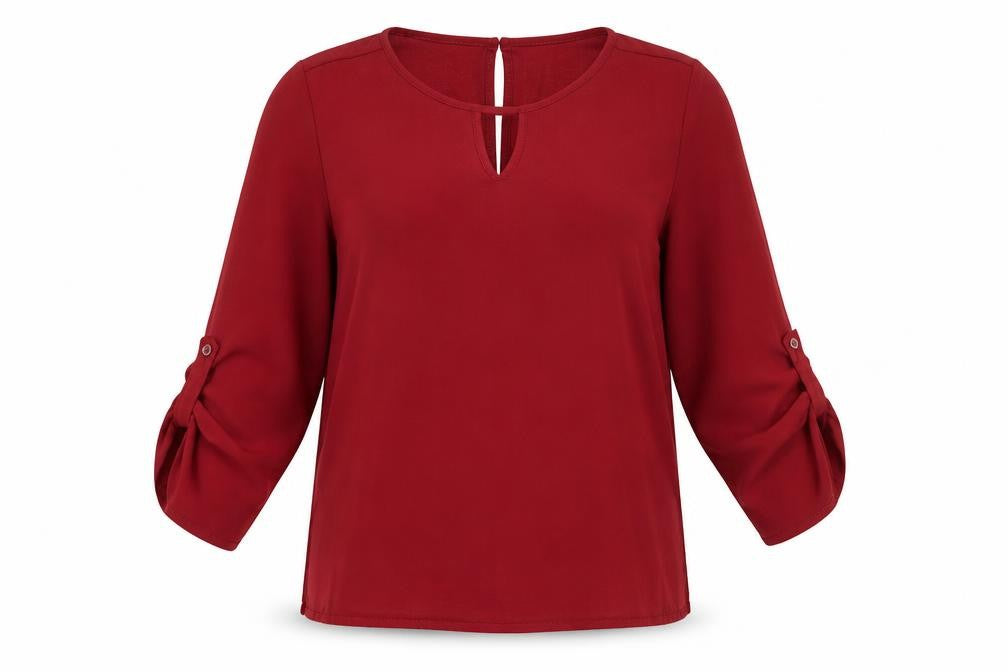 Womens UK Size 14 Boohoo Red Basic Blouse