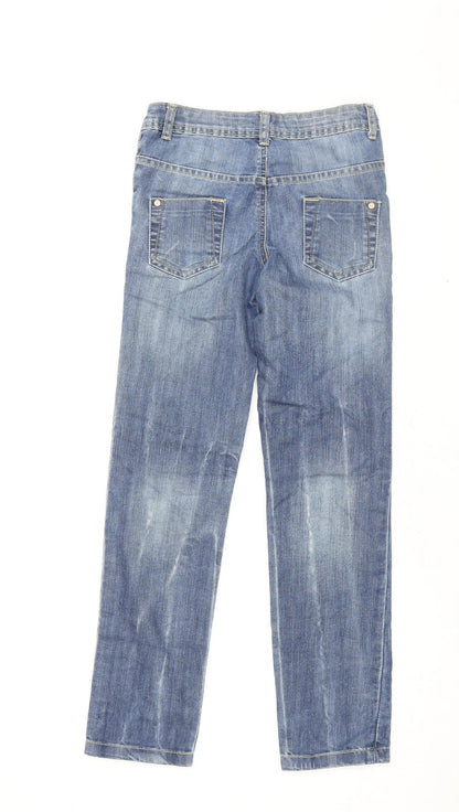 Marks and Spencer Girls Blue Straight Jeans, Size 10 Years