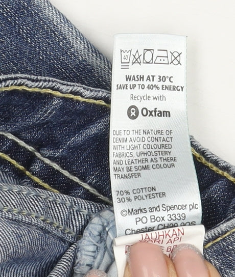 Marks and Spencer Girls Blue Straight Jeans, Size 10 Years