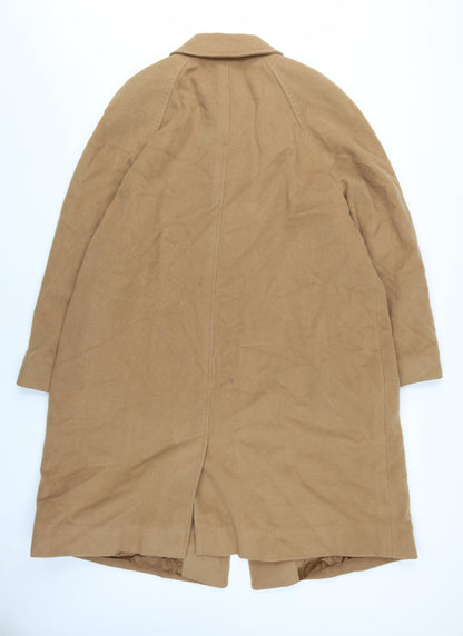 Quattro più Women's Beige Wool Cashmere Overcoat Size 16