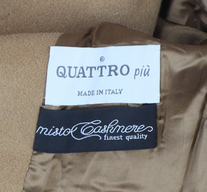 Quattro più Women's Beige Wool Cashmere Overcoat Size 16