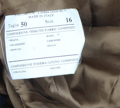 Quattro più Women's Beige Wool Cashmere Overcoat Size 16