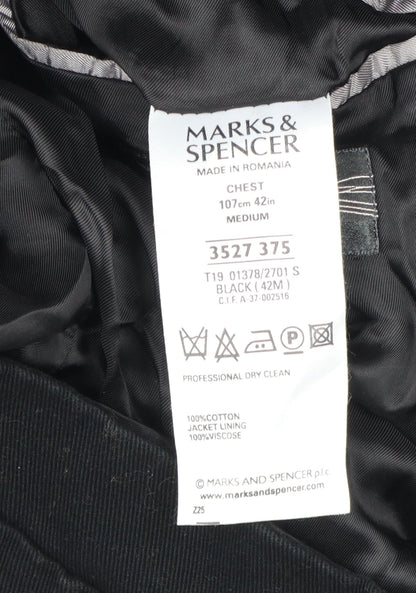 Mens UK Size 42 Marks and Spencer Regular Black Suit Jacket