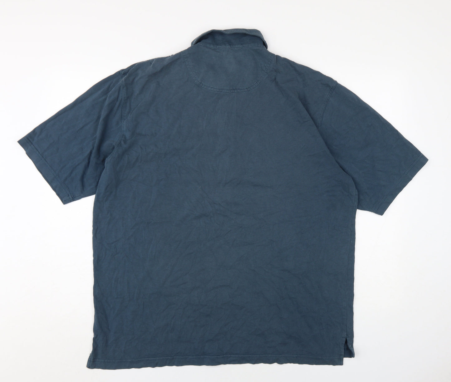 Timberland Mens Blue Polo Shirt Size L Cotton Casual