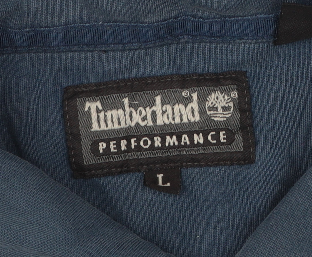 Timberland Mens Blue Polo Shirt Size L Cotton Casual