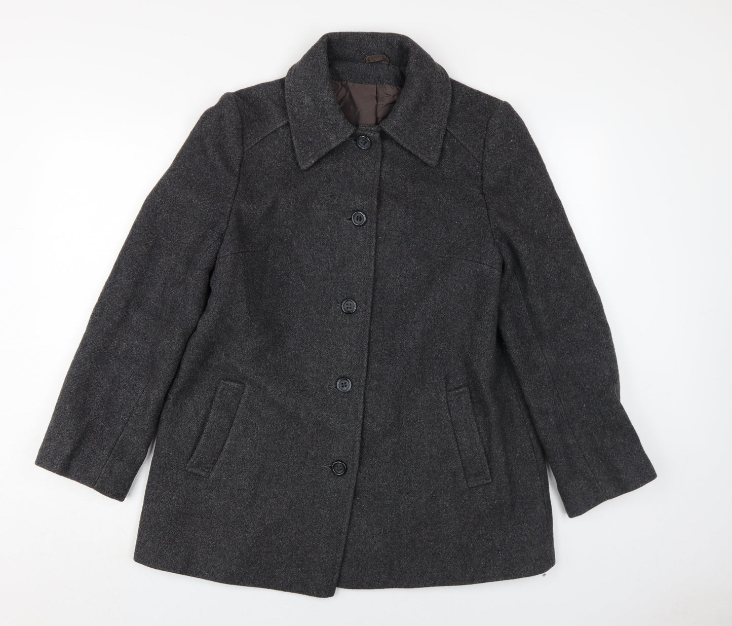 Womens UK Size 14 Littlewoods Grey Overcoat