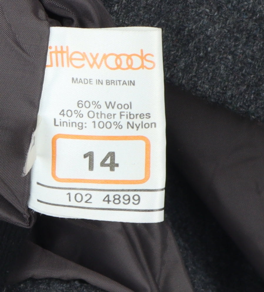Womens UK Size 14 Littlewoods Grey Overcoat