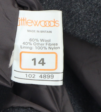 Womens UK Size 14 Littlewoods Grey Overcoat
