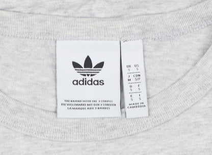 Adidas Unisex Grey T-Shirt M Crew Neck Casual