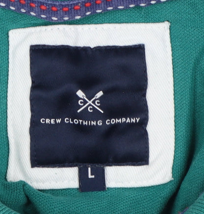 Men's Crew Clothing Green Polo Shirt L Casual Summer