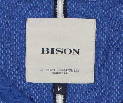 Bison Men's Blue Crew Neck Short Sleeve T-Shirt M