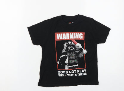 LEGO Star Wars Boys Black T-Shirt Size 6 Graphic Movie Print
