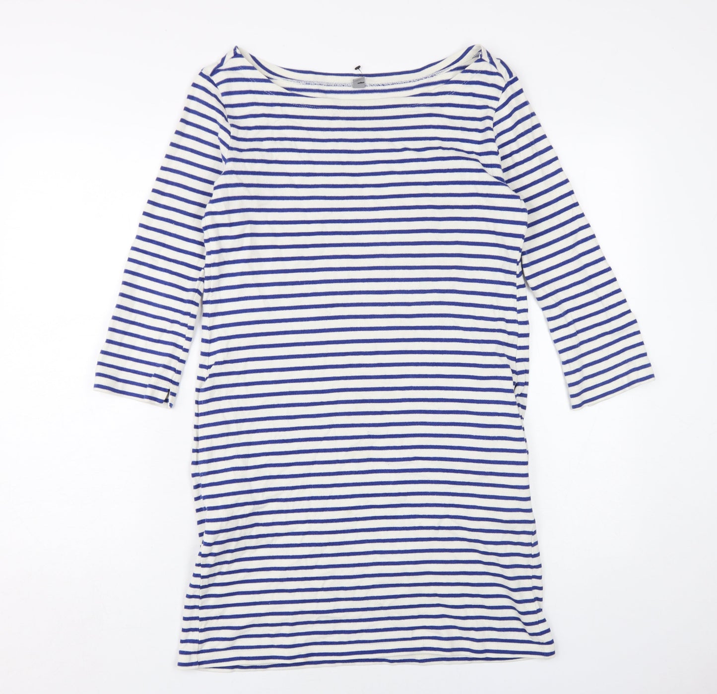 Uniqlo Women's Blue Striped T-Shirt Dress S