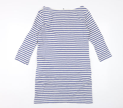 Uniqlo Women's Blue Striped T-Shirt Dress S