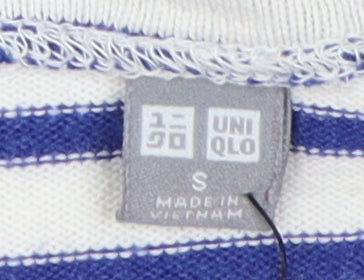Uniqlo Women's Blue Striped T-Shirt Dress S