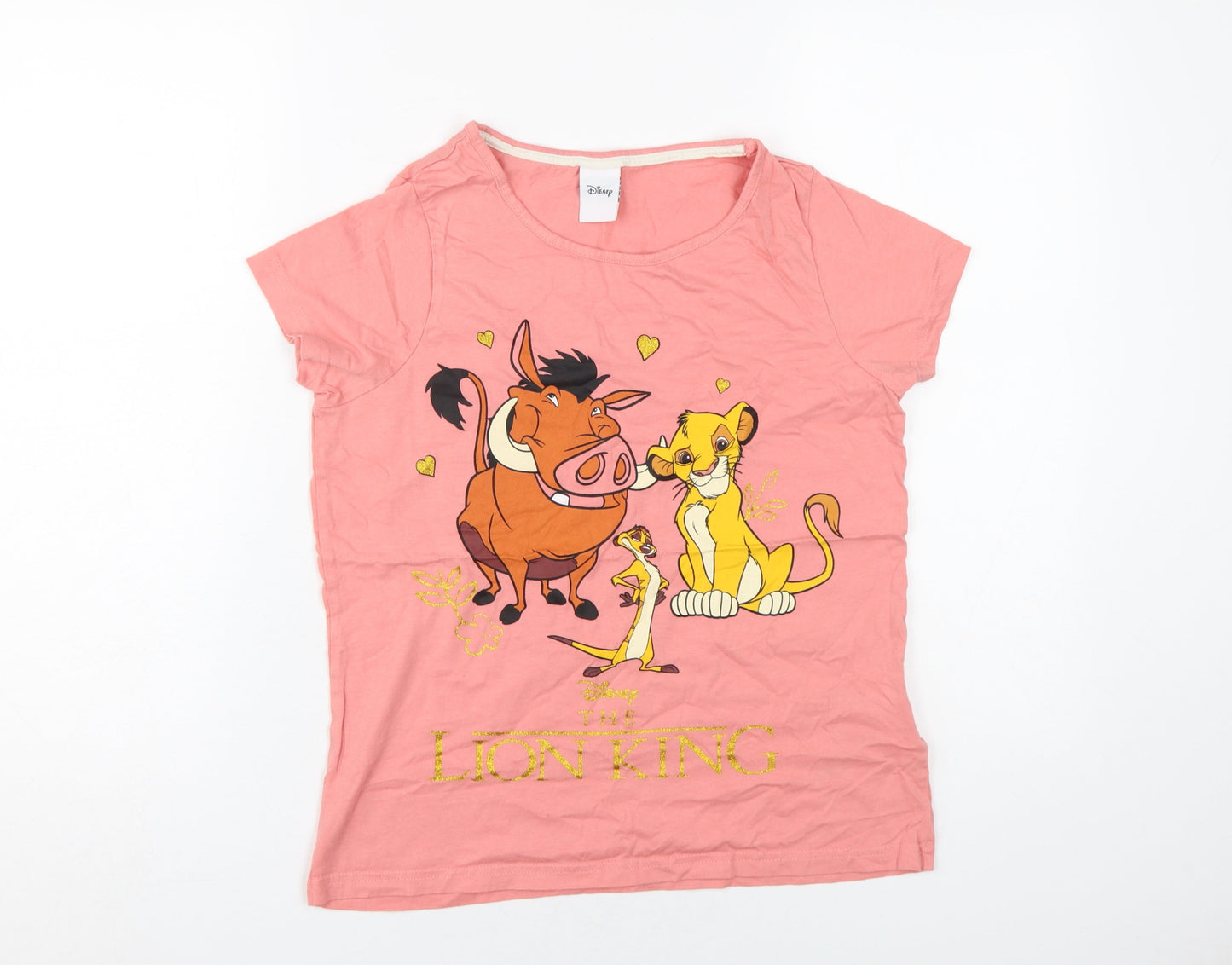 Womens UK Size 6/8 Disney Pink Basic T-Shirt