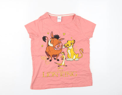 Womens UK Size 6/8 Disney Pink Basic T-Shirt