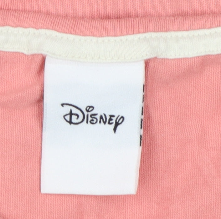 Womens UK Size 6/8 Disney Pink Basic T-Shirt