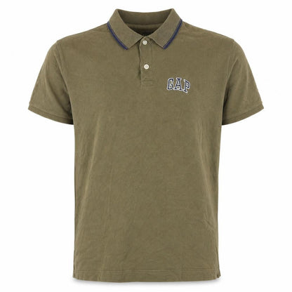 Gap Men's Green Short Sleeve Polo, M, Logo Accent