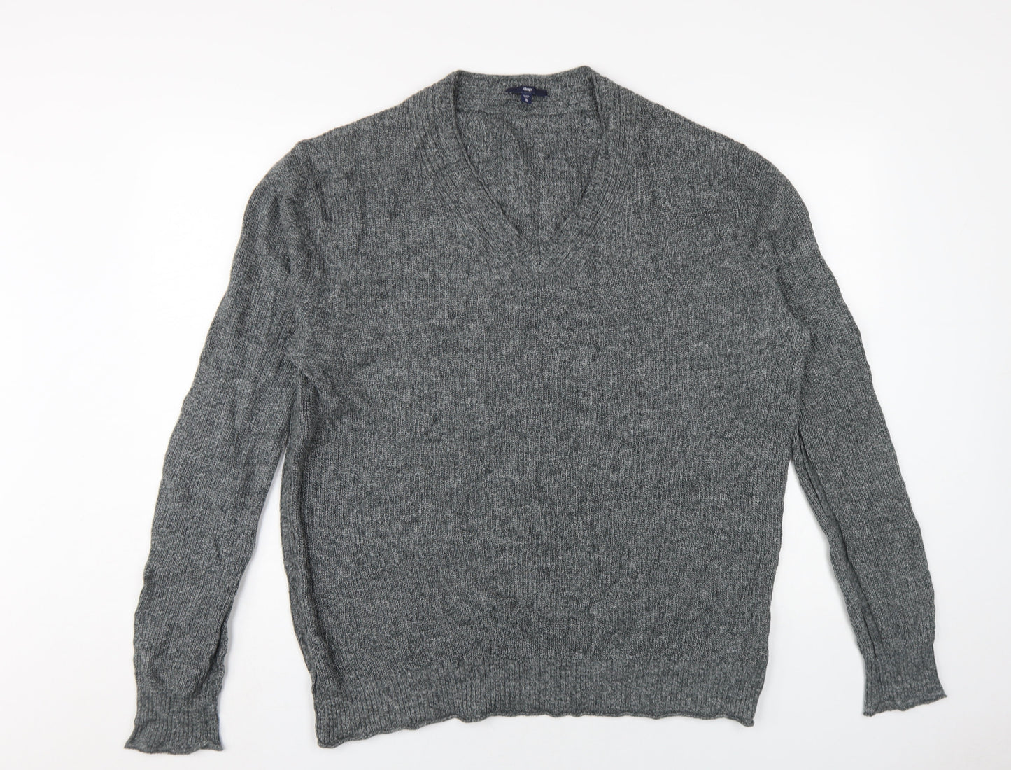 Gap Men's Grey V-Neck Pullover Jumper XL